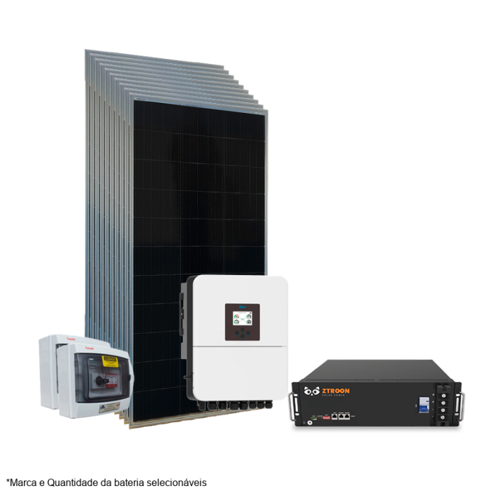 Kit Energia Solar On Grid Híbrido - 6,2kWp 4,8kWh Lítio 48V (26646)