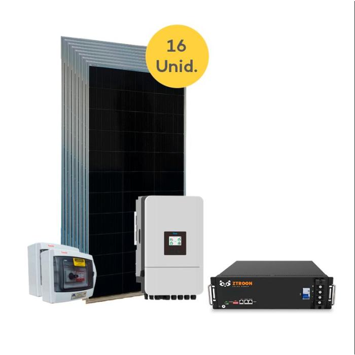 Kit Energia Solar On Grid Híbrido - 9,92kWp 4,8kWh Lítio 48V (27486)