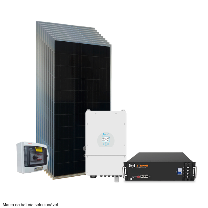 Kit Energia Solar On Grid Híbrido - 5,58kWp 4,8kWh Lítio 48V (26662)